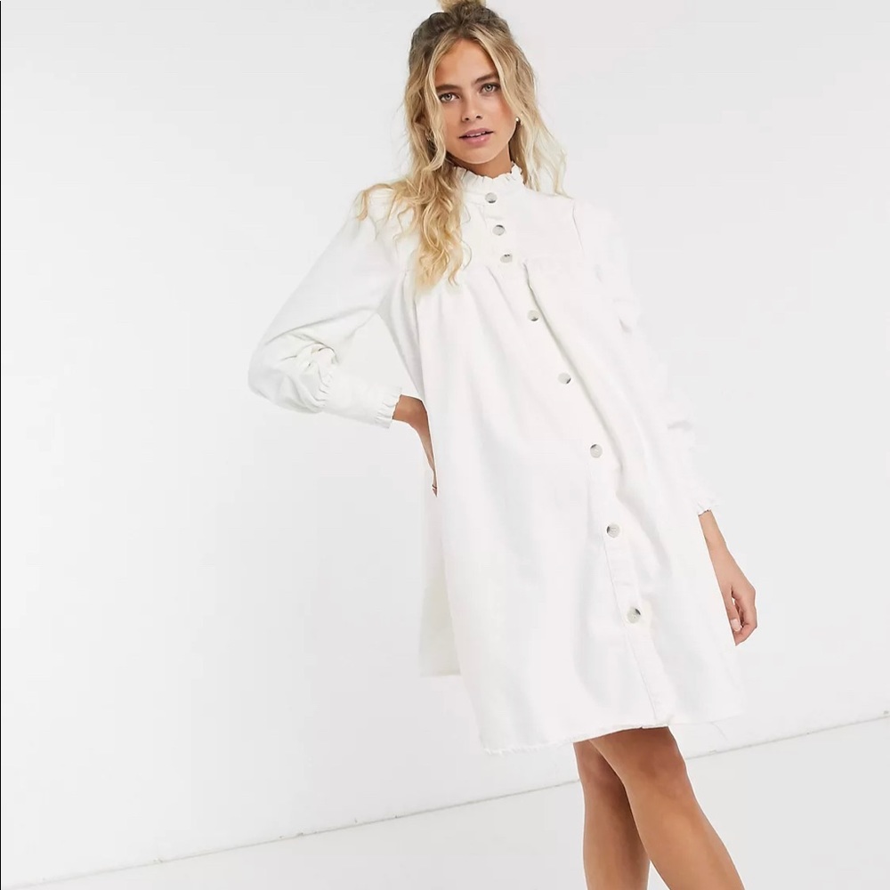 ASOS DESIGN Maternity denim pie crust smock dress